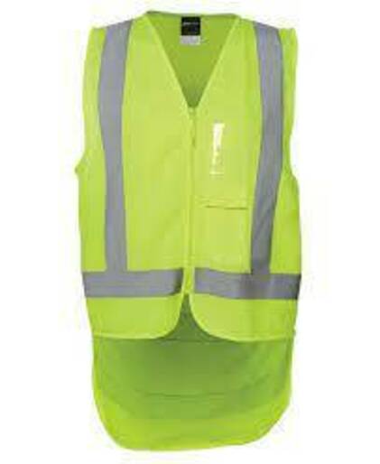 HI VIS ZIP DROP TAIL H PATTERN (D+N) VEST