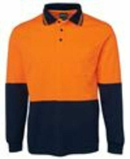 HI VIS L/S COTTON BACK POLO