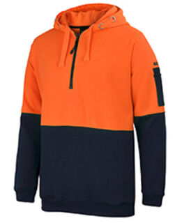HI VIS 1/2 ZIP HOODIE-6HVHZ