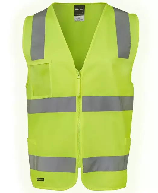 HI VIS (D+N) ZIP SAFETY VEST