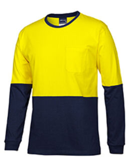 HI VIS L/S CREW NECK COTTON T-SHIRT