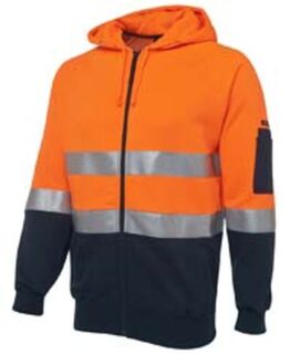 HI VIS (D+N) FULL ZIP FLEECY HOODIE-6DNH