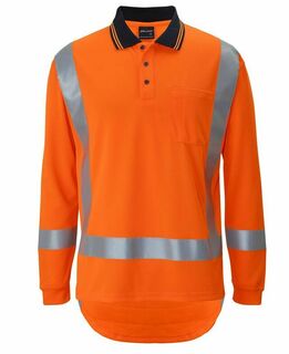 JB'S HI VIS (D+N) L/S NON CUFF TTMC-W17 TRADITIONAL POLO