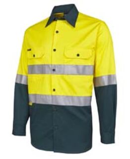 6DNWL JB's HI VIS L/S (D+N) 150G WORK SHIRT